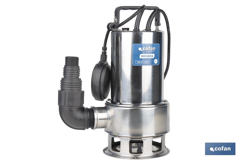 Electrobomba sumergible para aguas sucias | Potencia: 750 W | Caudal máximo: 13000l/h | 7 m de inmersión | Interruptor de flotador - Cofan