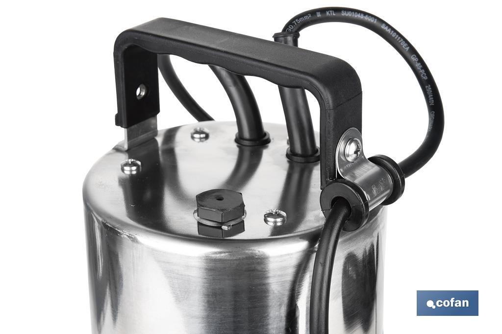 Electrobomba sumergible para aguas sucias | Potencia: 750 W | Caudal máximo: 13000l/h | 7 m de inmersión | Interruptor de flotador - Cofan