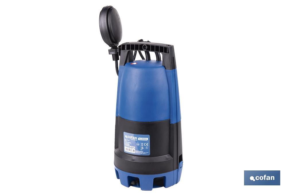 Electrobomba sumergible para aguas sucias y limpias | Potencia: 900 W | Caudal máximo: 18000 l/h | 7 m de inmersión | Interruptor de flotador - Cofan