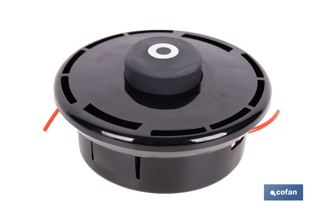 Cabezal de 2 hilos semiautomático universal para desbrozadora| Incluye rosca hembra y adaptadores - Cofan