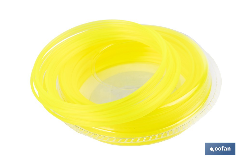 Hilo redondo de nylon para desbrozadora | Alta resistencia, compatible con mayoría de desbrozadoras | Disponible en diferentes medidas - Cofan