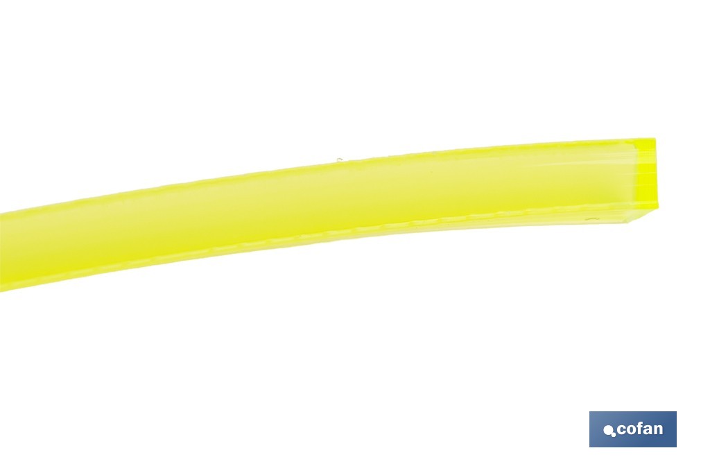 Hilo cuadrado de nylon para desbrozadora | Alta resistencia, compatible con mayoría de desbrozadoras | Medidas del hilo: 3 mm x 42 m - Cofan