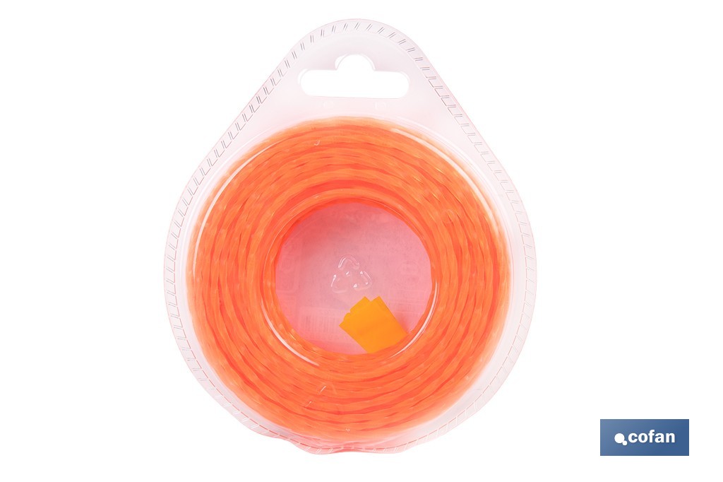 Hilo helicoidal de nylon para desbrozadora | Alta resistencia, bajo nivel sonoro | Disponible en diferentes grosores - Cofan