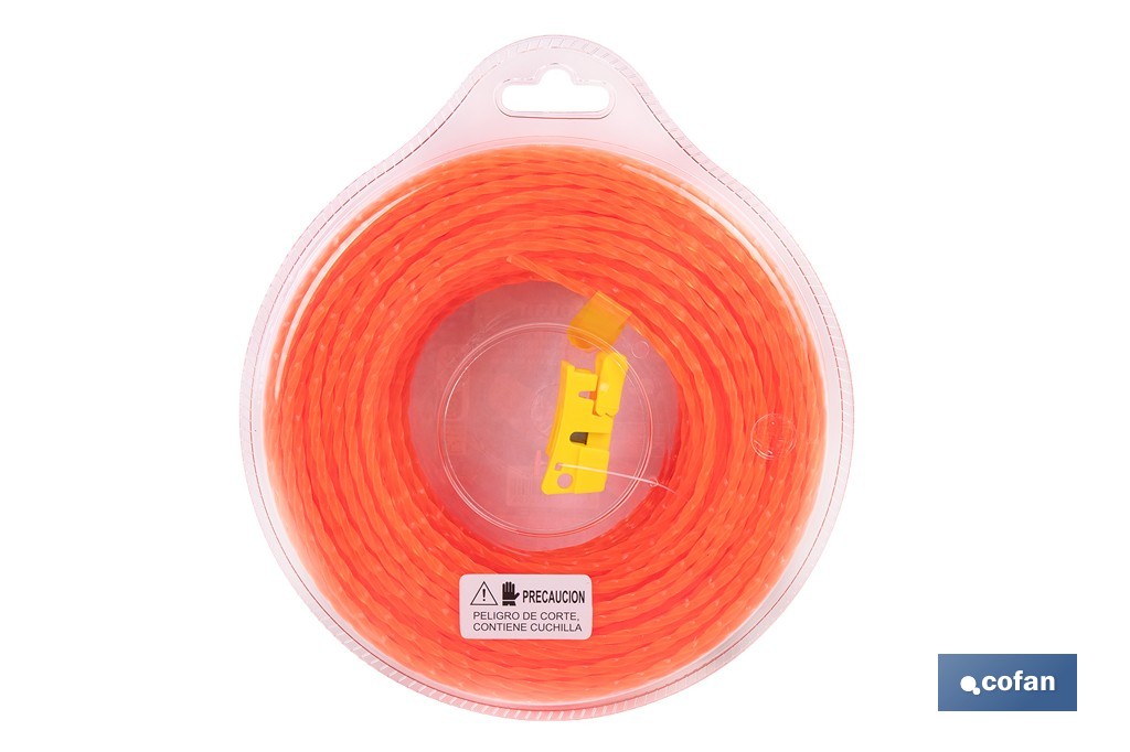 Hilo helicoidal de nylon para desbrozadora | Alta resistencia, bajo nivel sonoro | Disponible en diferentes grosores - Cofan