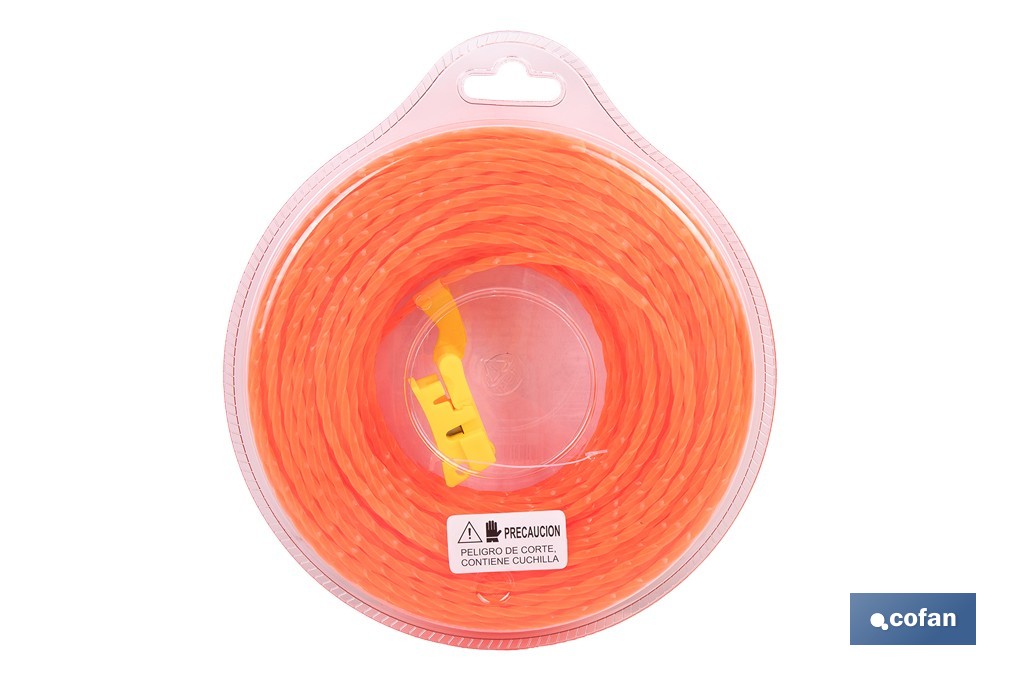 Hilo helicoidal de nylon para desbrozadora | Alta resistencia, bajo nivel sonoro | Disponible en diferentes grosores - Cofan