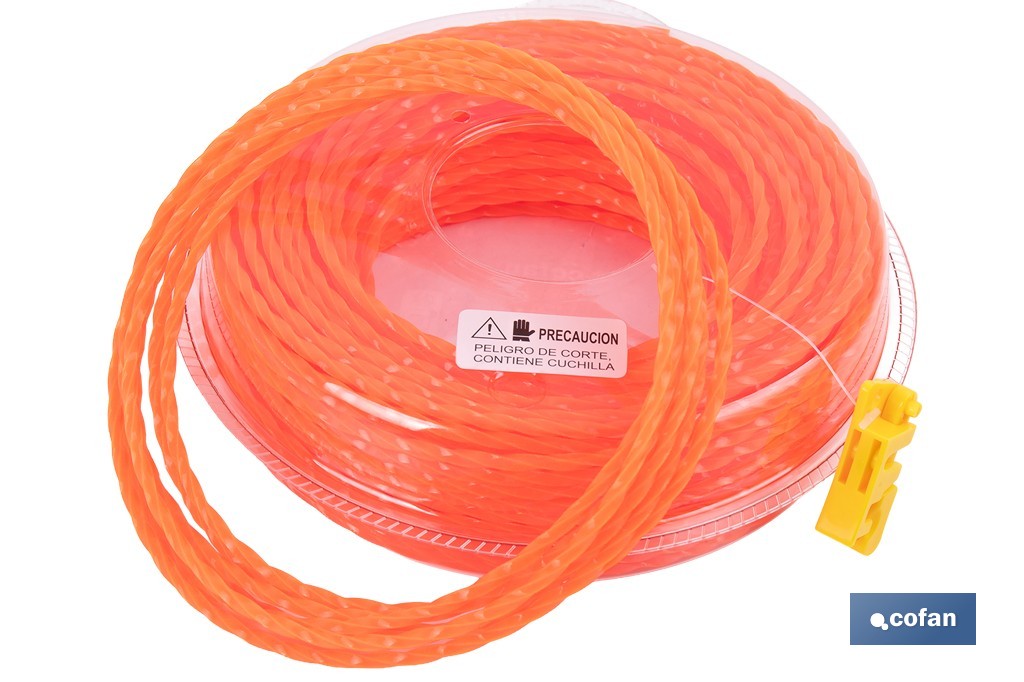 Hilo helicoidal de nylon para desbrozadora | Alta resistencia, bajo nivel sonoro | Disponible en diferentes grosores - Cofan