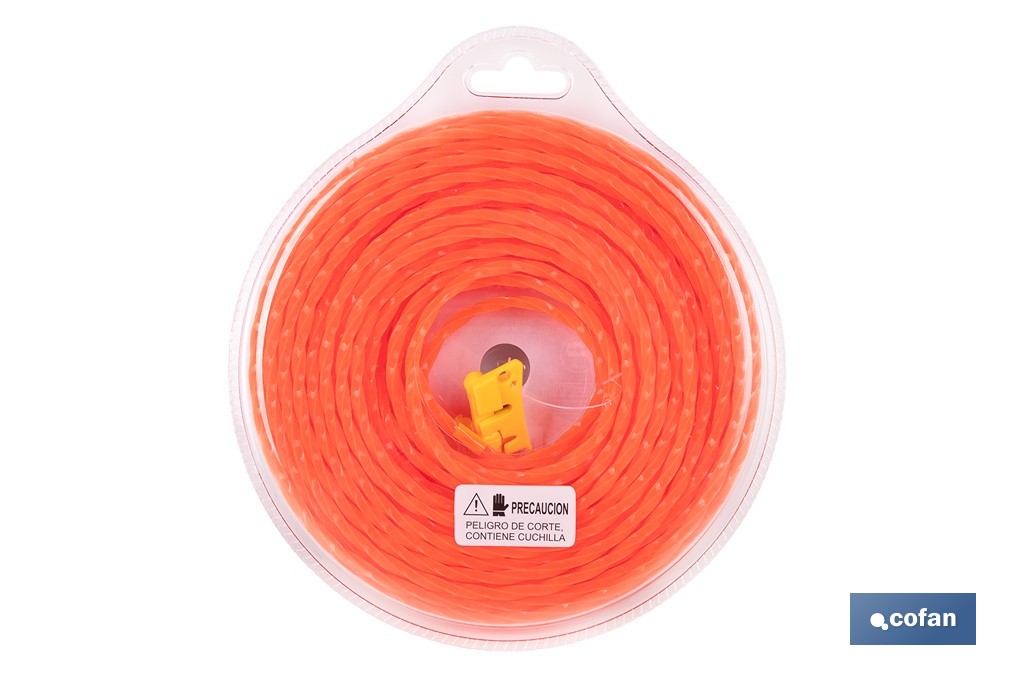 Hilo helicoidal de nylon para desbrozadora | Alta resistencia, bajo nivel sonoro | Disponible en diferentes grosores - Cofan