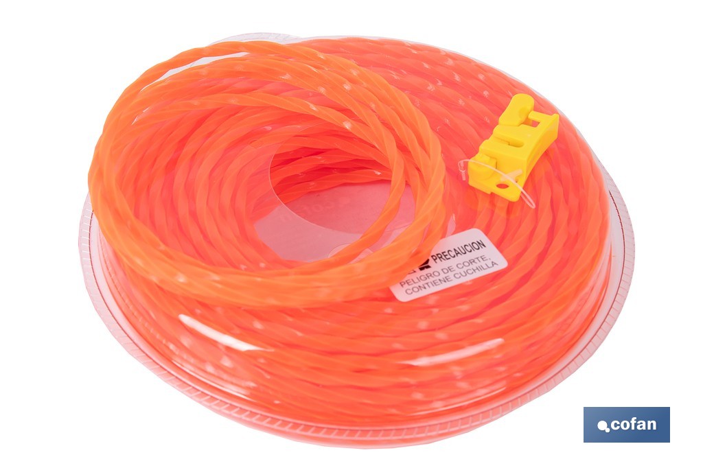 Hilo helicoidal de nylon para desbrozadora | Alta resistencia, bajo nivel sonoro | Disponible en diferentes grosores - Cofan