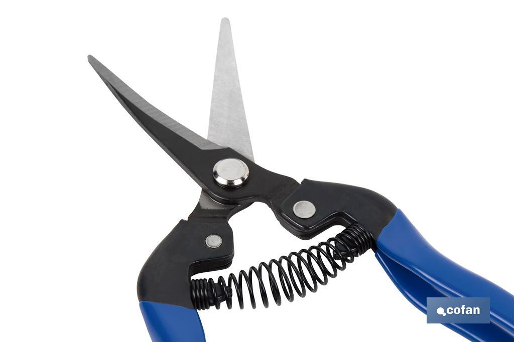 Harvest shears with round tip and total length of 185mm | Special for gardening works - Cofan