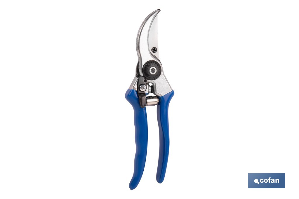 Tijeras de poda y recolección bypass | Cuchillas de acero SK5 | Mango ergonómico en PVC | Corte limpio y preciso | Uso profesional y doméstico - Cofan