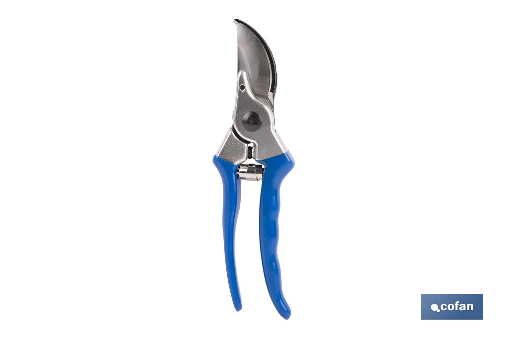 Tijeras de poda y recolección bypass | Cuchillas de acero SK5 | Mango ergonómico en PVC | Corte limpio y preciso | Uso profesional y doméstico - Cofan