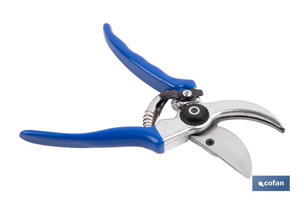 Tijeras de poda y recolección bypass | Cuchillas de acero SK5 | Mango ergonómico en PVC | Corte limpio y preciso | Uso profesional y doméstico - Cofan