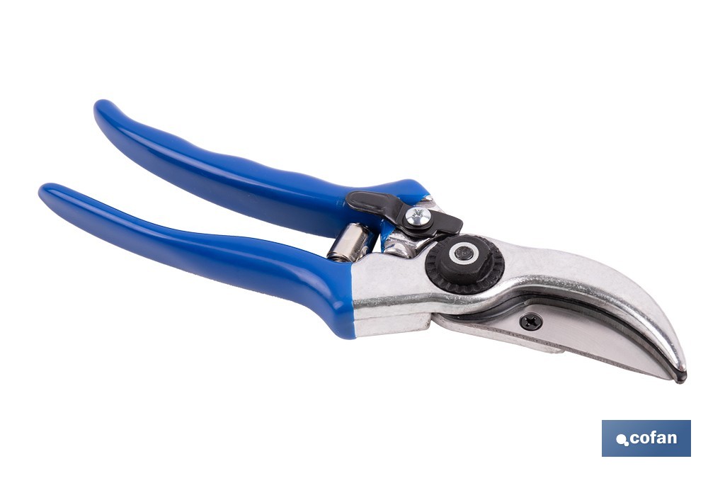Tijeras de poda y recolección bypass | Cuchillas de acero SK5 | Mango ergonómico en PVC | Corte limpio y preciso | Uso profesional y doméstico - Cofan