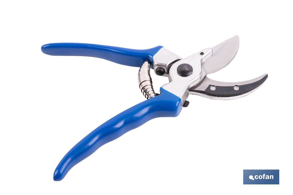 Tijeras de poda y recolección bypass | Cuchillas de acero SK5 | Mango ergonómico en PVC | Corte limpio y preciso | Uso profesional y doméstico - Cofan