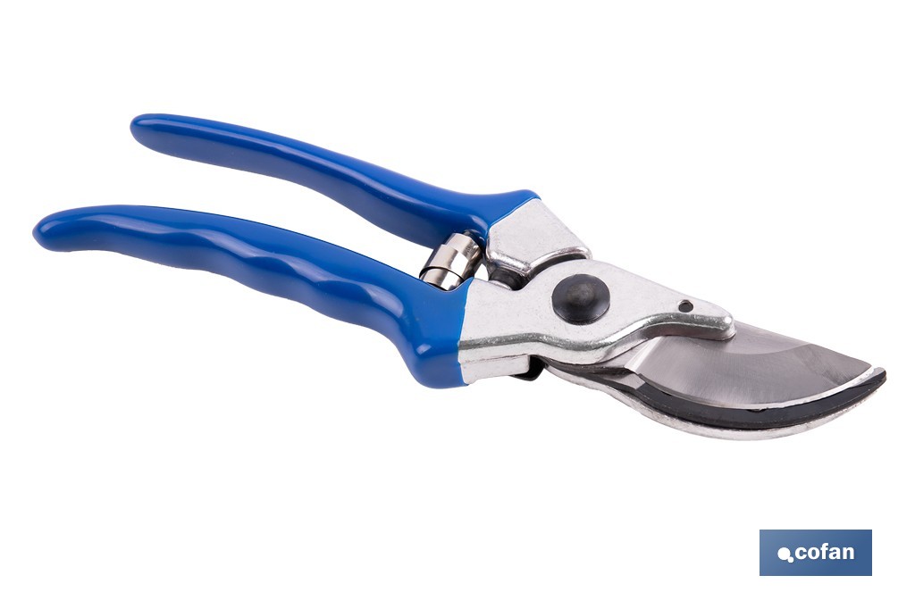 Tijeras de poda y recolección bypass | Cuchillas de acero SK5 | Mango ergonómico en PVC | Corte limpio y preciso | Uso profesional y doméstico - Cofan