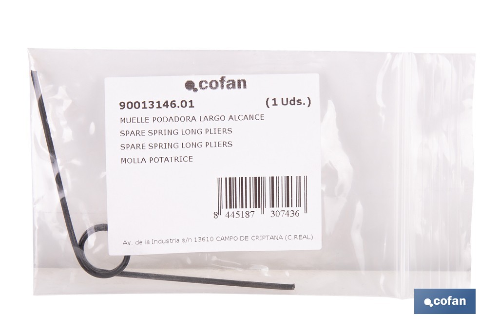 Muelle de Recambio para Podadora de Largo Alcance | Repuesto Acero al Carbono Cofan - Cofan