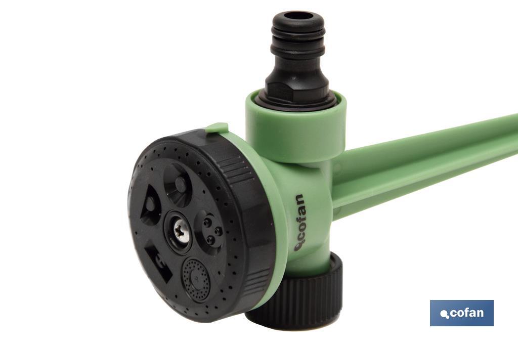 Irrigation sprinkler | 5 spray patterns | Polypropylene | Suitable for garden | It can be connected to an irrigation line - Cofan