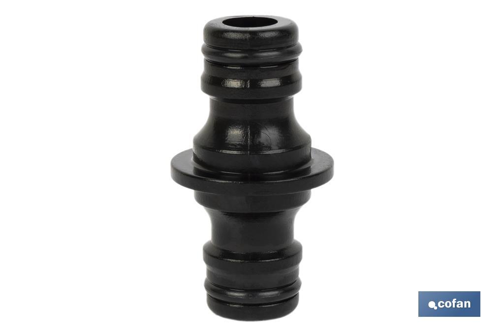 Double male hose connector for garden hoses | Male thread for connections | Polyethylene | Quick to install - Cofan