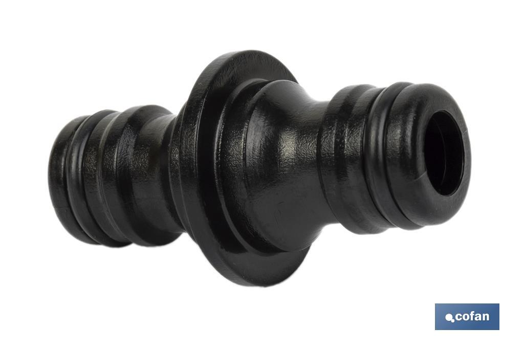 Double male hose connector for garden hoses | Male thread for connections | Polyethylene | Quick to install - Cofan