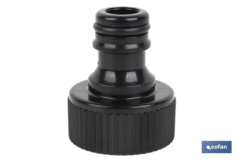 Adaptador de rosca | Hembra de polipropileno  | Para manguera de jardín | Diferentes Medidas - Cofan