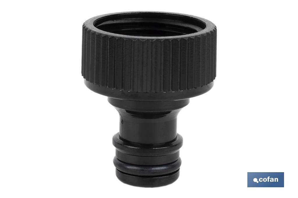 Adaptador de rosca | Hembra de polipropileno  | Para manguera de jardín | Diferentes Medidas - Cofan