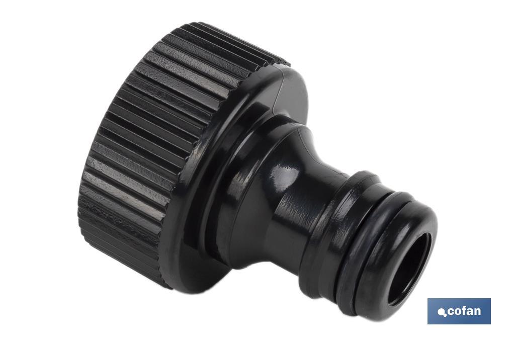 Adaptador de rosca | Hembra de polipropileno  | Para manguera de jardín | Diferentes Medidas - Cofan