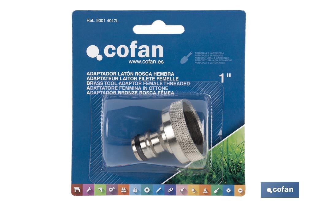 Hose adapter | Female thread | Brass | Suitable for garden hose | Available in different sizes - Cofan