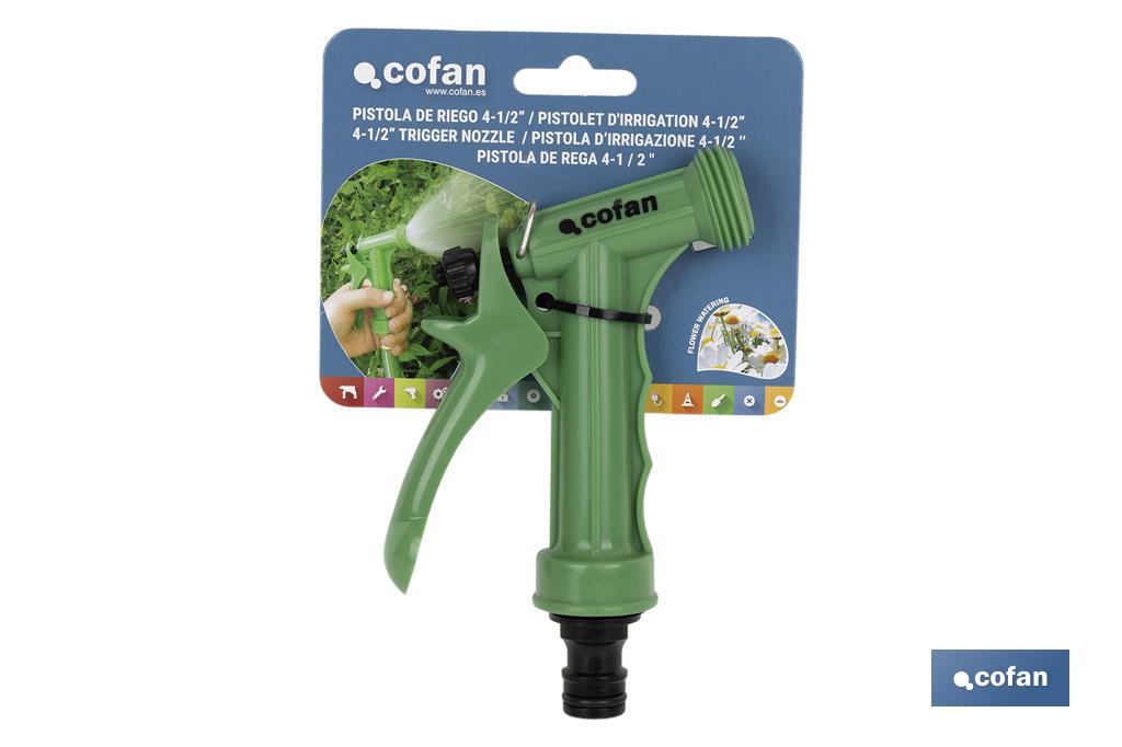 Pistolet d'arrosage pour tuyau de jardin | Convient pour arroser les plantes ou la pelouse | Avec jet à haute pression - Cofan