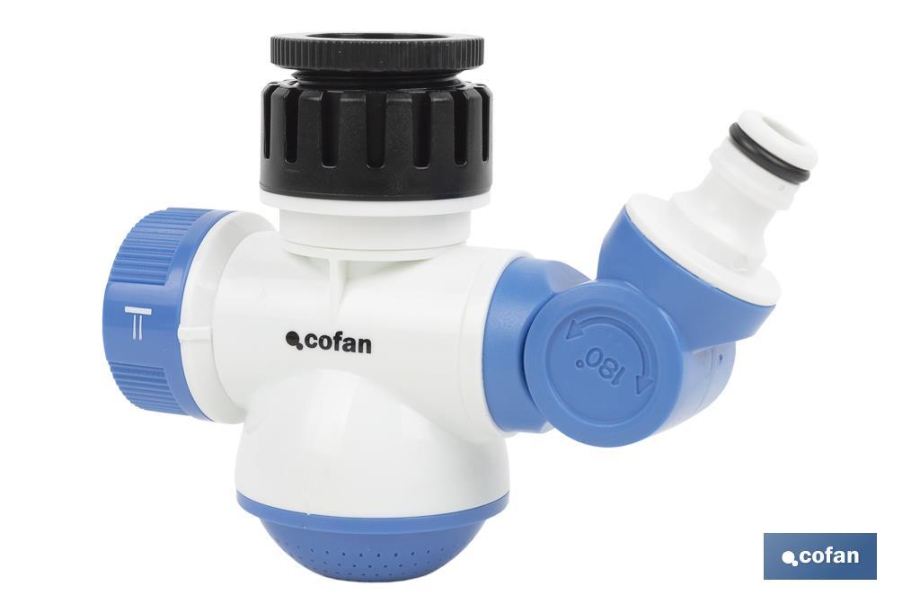 Hose tap adapter | With 3 spray patterns | Suitable for hose tap - Cofan