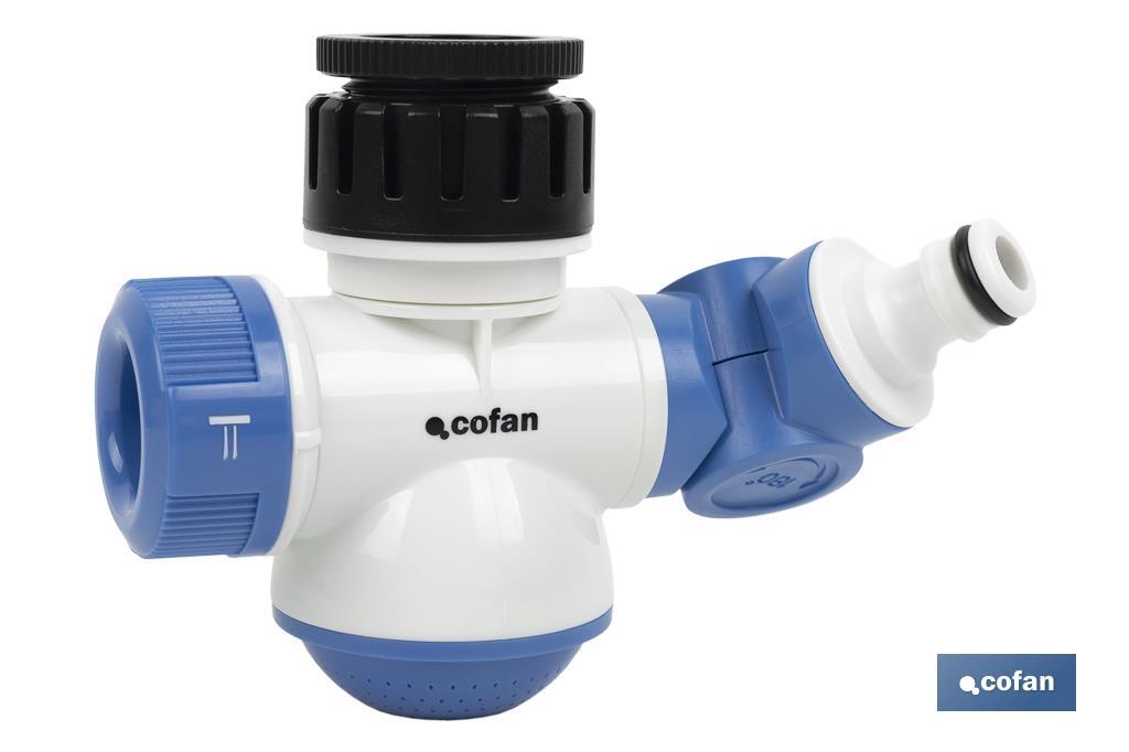 Hose tap adapter | With 3 spray patterns | Suitable for hose tap - Cofan