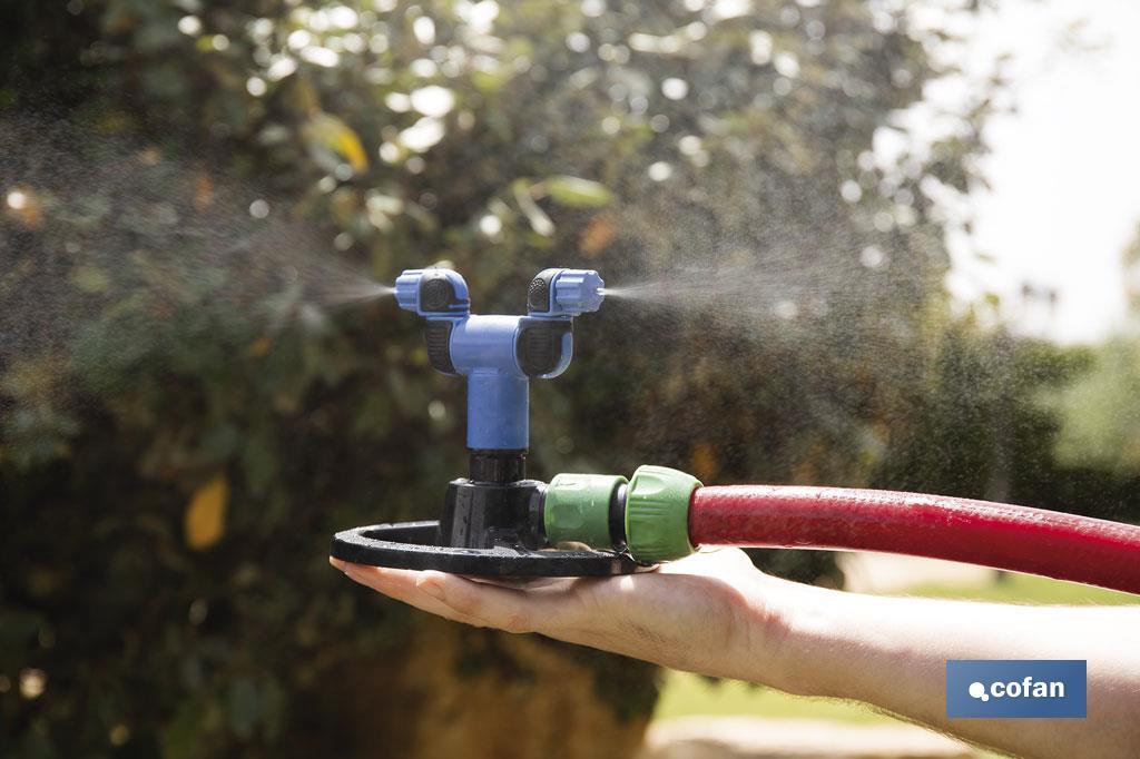 Nebulizador de jardín de 2 brazos con boquillas ajustables | Refresca e hidrata tus espacios exteriores - Cofan