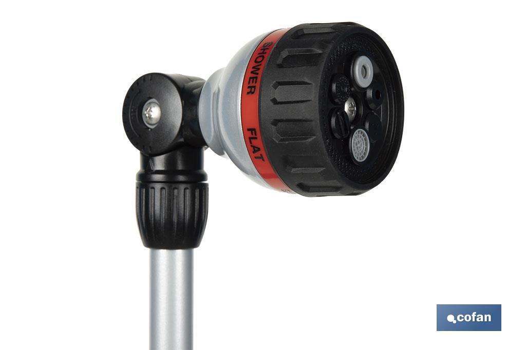 Lanza de riego multifunción de 76 cm de longitud y 6 posiciones riego | Control de caudal cómodo con el pulgar - Cofan
