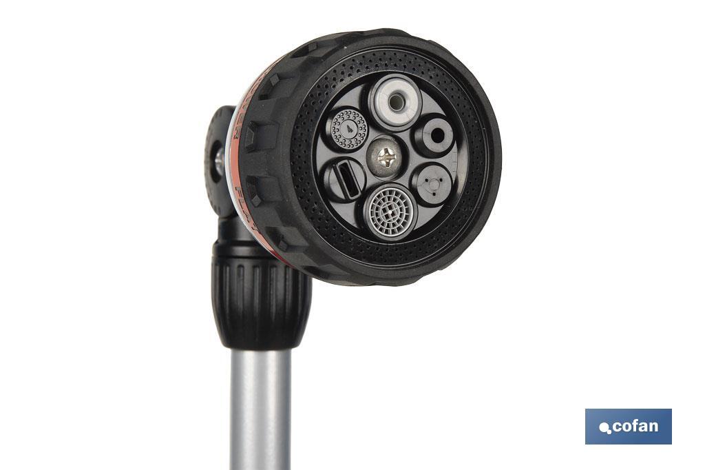 Lanza de riego multifunción de 76 cm de longitud y 6 posiciones riego | Control de caudal cómodo con el pulgar - Cofan