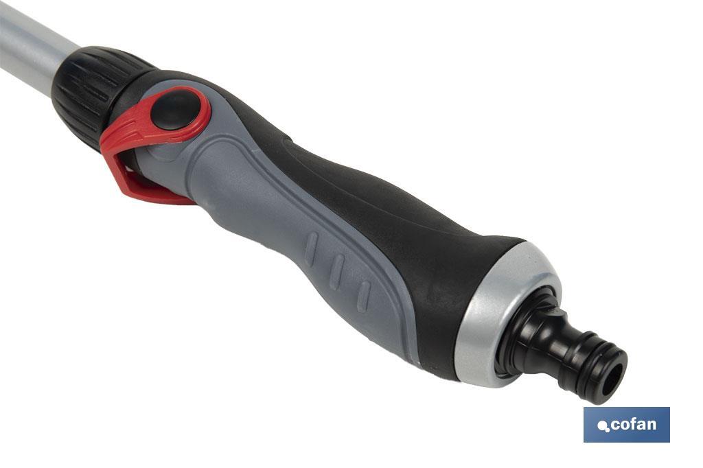 Lanza de riego multifunción de 76 cm de longitud y 6 posiciones riego | Control de caudal cómodo con el pulgar - Cofan