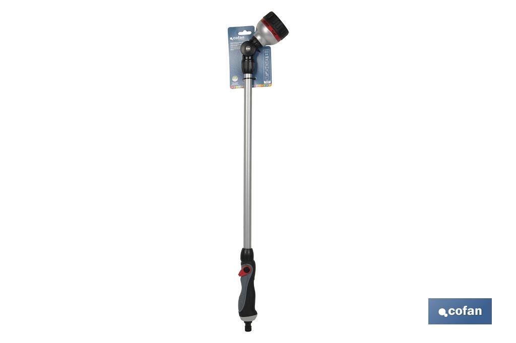 Lanza de riego multifunción de 76 cm de longitud y 6 posiciones riego | Control de caudal cómodo con el pulgar - Cofan