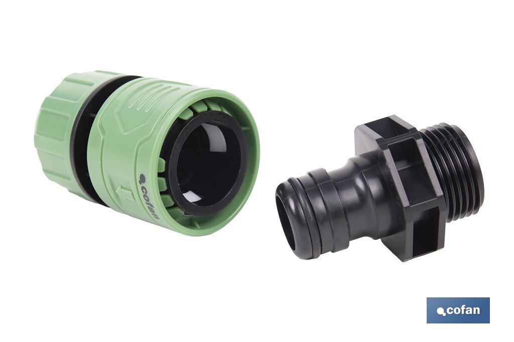 Garden hose repair connector | ABS fitting | UV resistance | Quick and easy connection | 1" repair fitting Ø25mm  - Cofan