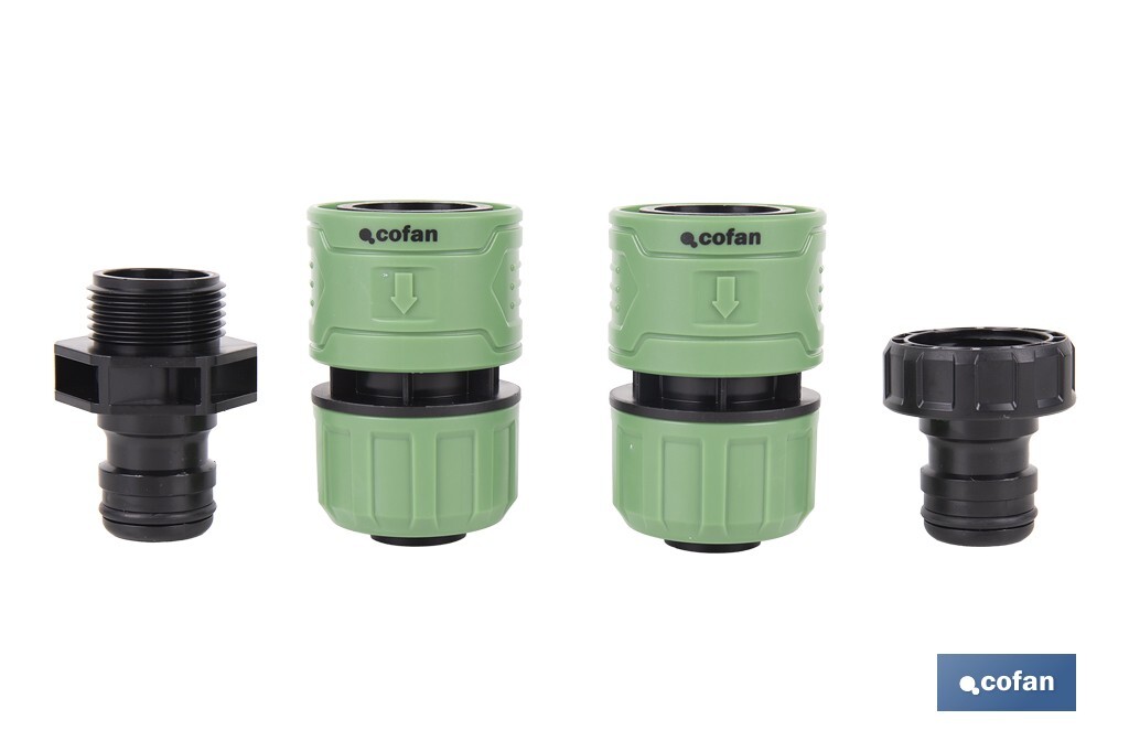 Garden hose repair connector | ABS fitting | UV resistance | Quick and easy connection | 1" repair fitting Ø25mm  - Cofan