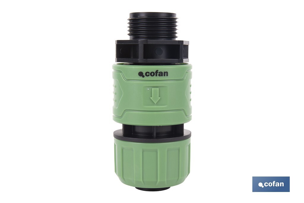Garden hose repair connector | ABS fitting | UV resistance | Quick and easy connection | 1" repair fitting Ø25mm  - Cofan