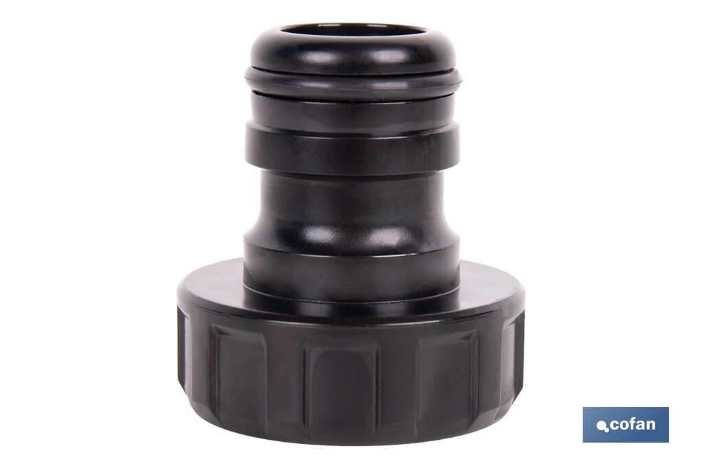 Adaptador de polipropileno con rosca hembra antifugas | Ligero y resistente | Adecuado para riego y mangueras | Salida de 1" - Cofan