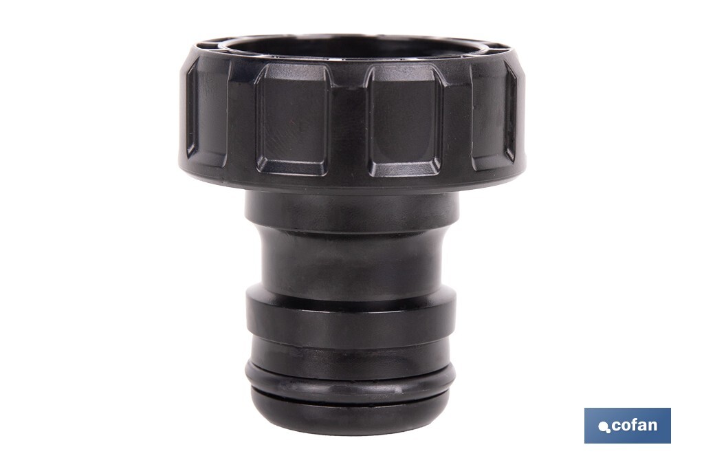 Adaptador de polipropileno con rosca hembra antifugas | Ligero y resistente | Adecuado para riego y mangueras | Salida de 1" - Cofan
