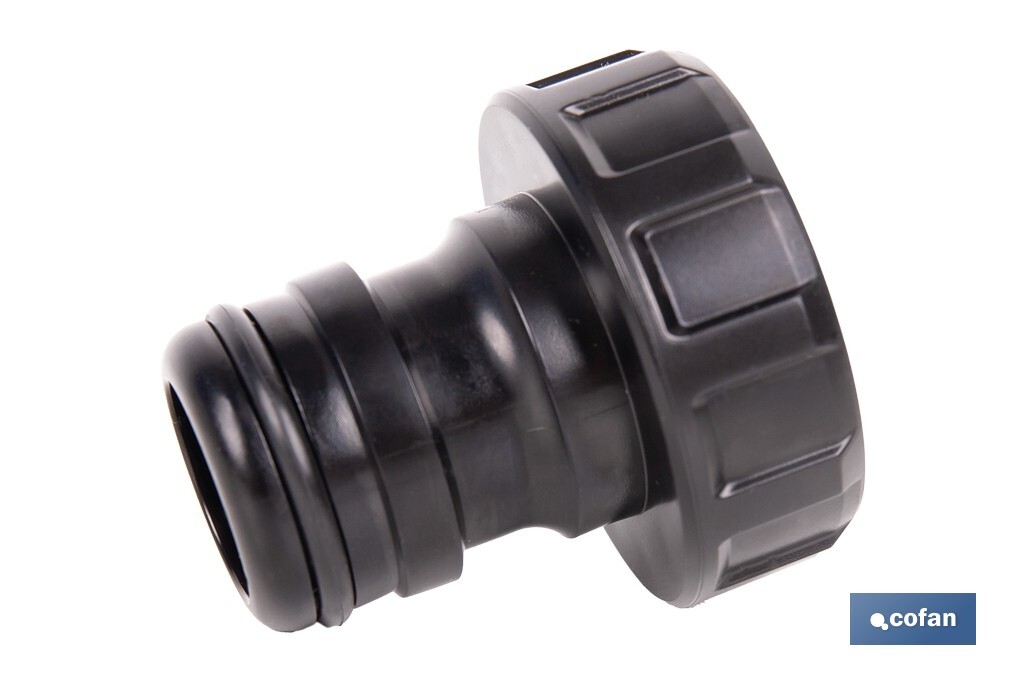 Adaptador de polipropileno con rosca hembra antifugas | Ligero y resistente | Adecuado para riego y mangueras | Salida de 1" - Cofan