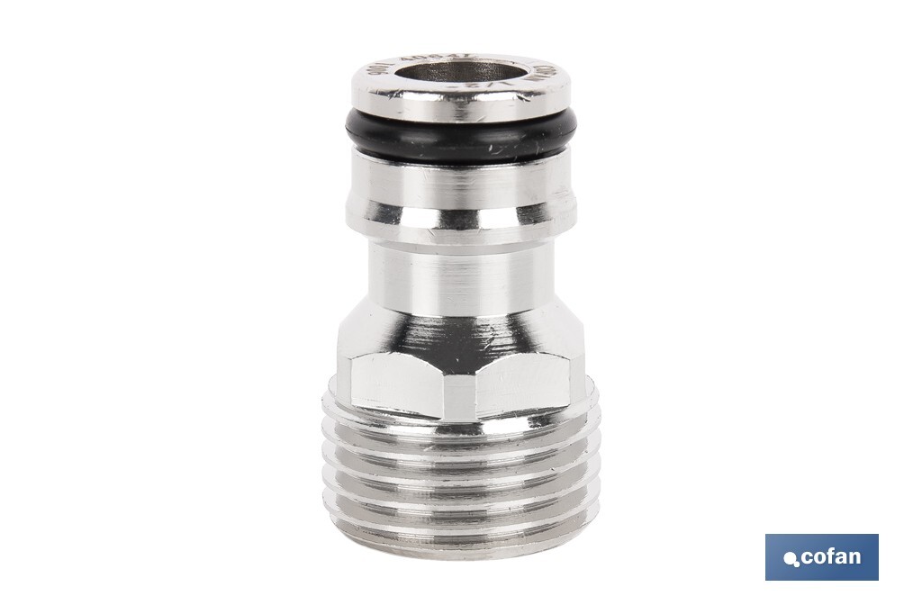 Adaptador de latón de rosca macho | Diferentes medidas | Apto para manguera | Ideal para jardinería - Cofan