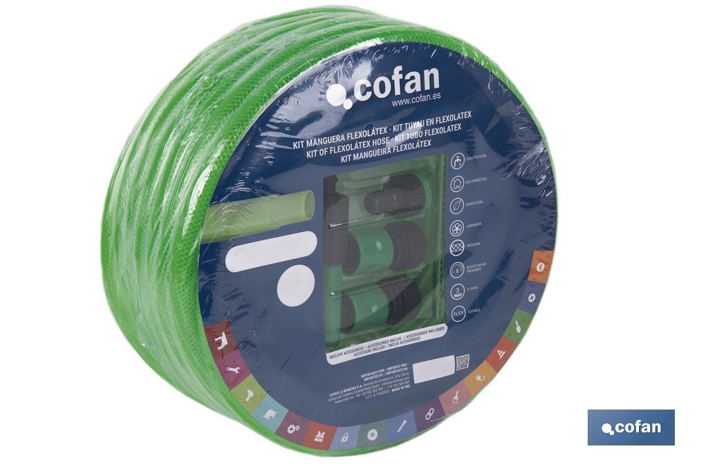 Kit of translucent Flexolátex hose | Available in different sizes and diameters | Accessories included - Cofan