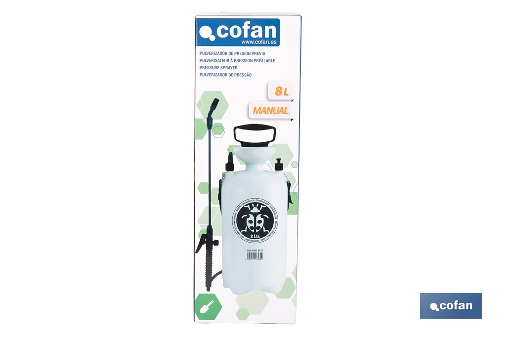 Pulverizador de presión manual | Adecuado para jardín, huerto y árboles frutales | Disponible en diferentes capacidades - Cofan
