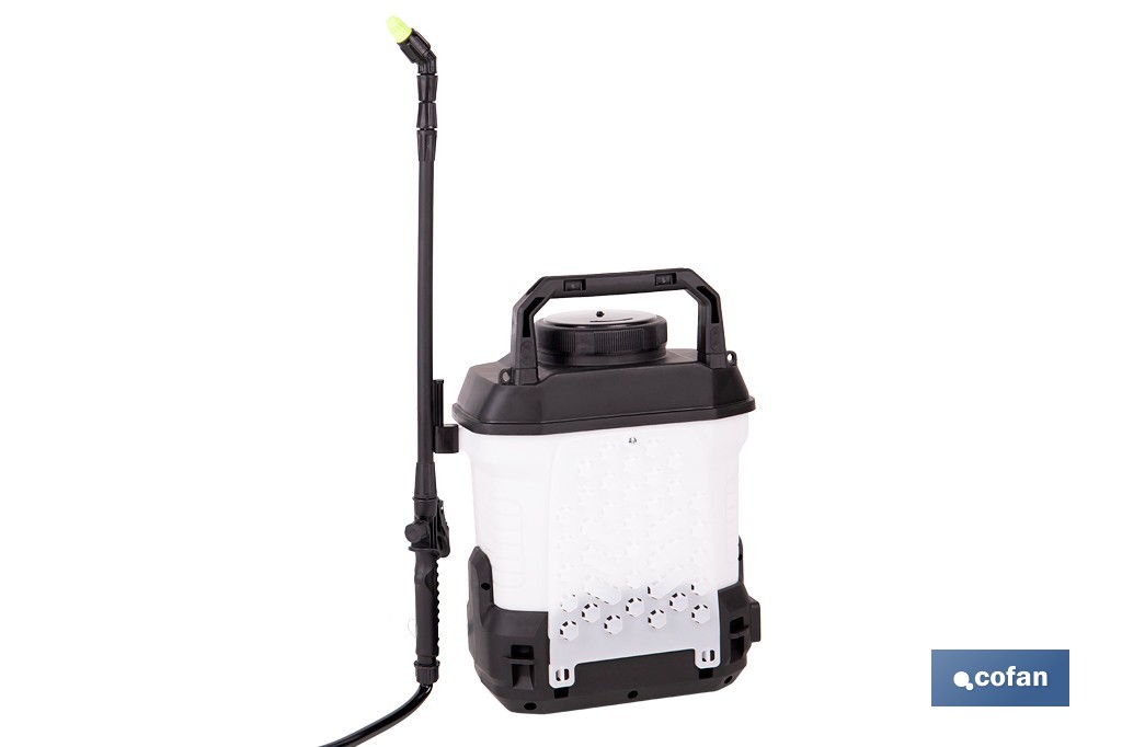 Pulverizador de espalda eléctrico | Sulfatadora a batería Li-Ion 12 V 2.0 Ah | Disponible en diferentes capacidades - Cofan