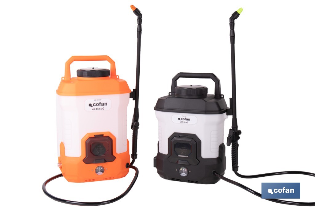 Pulverizador de espalda eléctrico | Sulfatadora a batería Li-Ion 12 V 2.0 Ah | Disponible en diferentes capacidades - Cofan