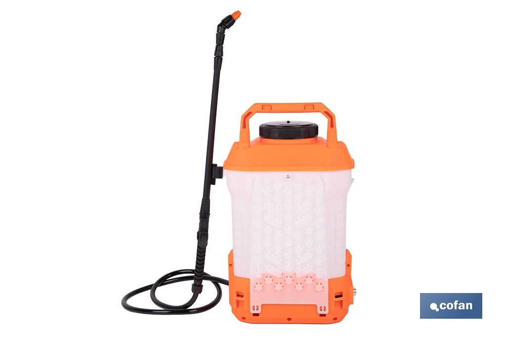 Pulverizador de espalda eléctrico | Sulfatadora a batería Li-Ion 12 V 2.0 Ah | Disponible en diferentes capacidades - Cofan