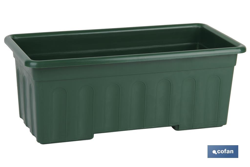 Green rectangular plant pot | Azahar Model | Available in several sizes | Polypropylene - Cofan