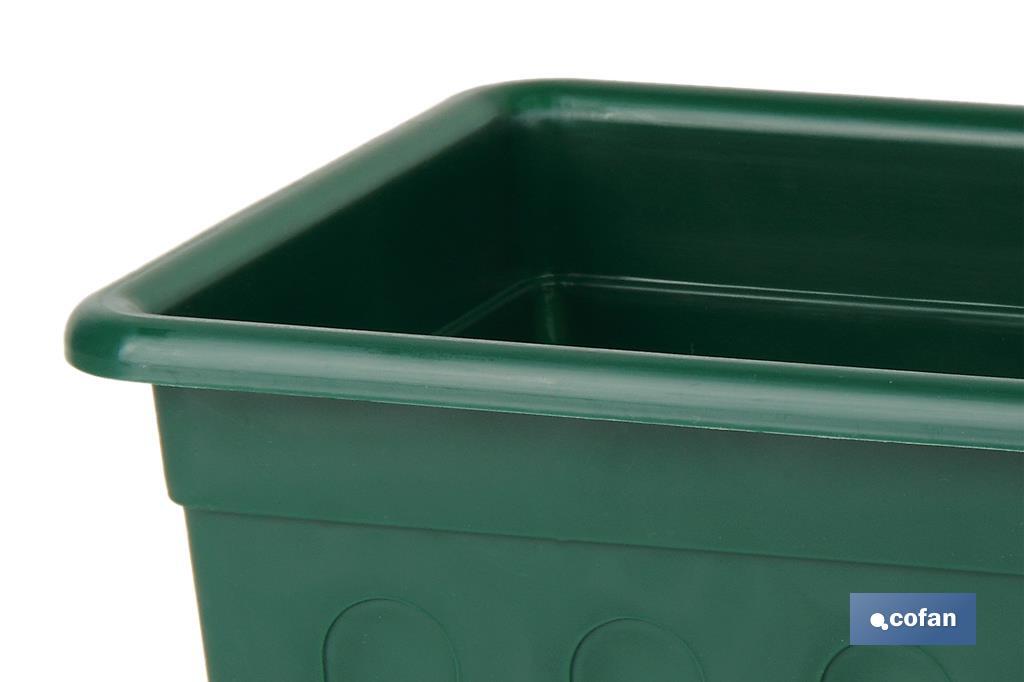 Green rectangular plant pot | Azahar Model | Available in several sizes | Polypropylene - Cofan