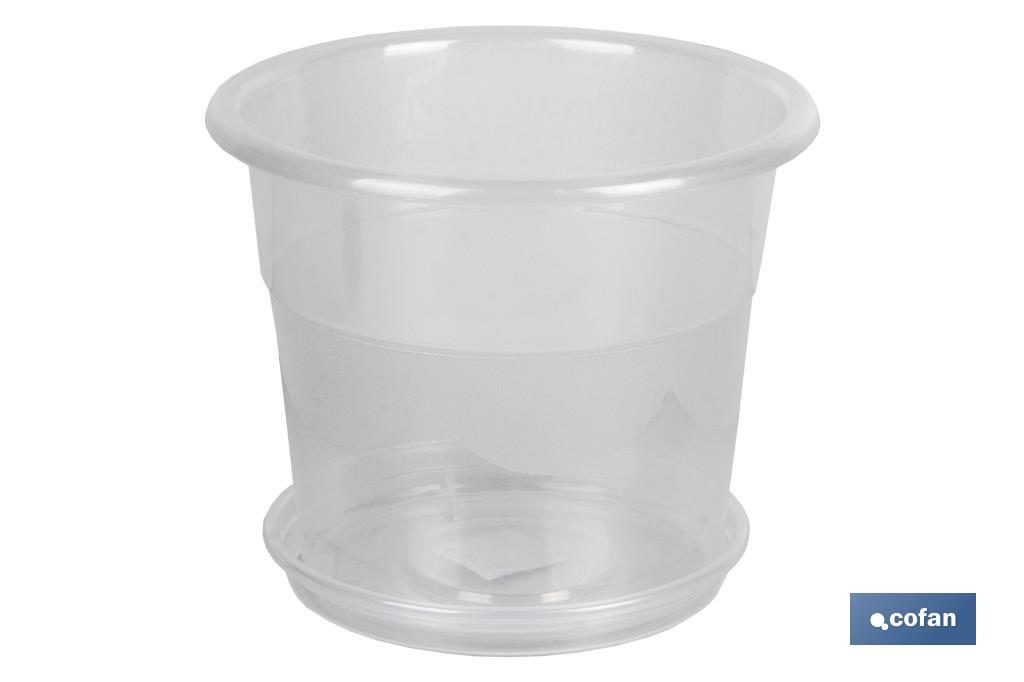 Maceta transparente modelo Orquídea  | Especial para plantas y flores | Perfecta para colocar en exterior y en interior - Cofan